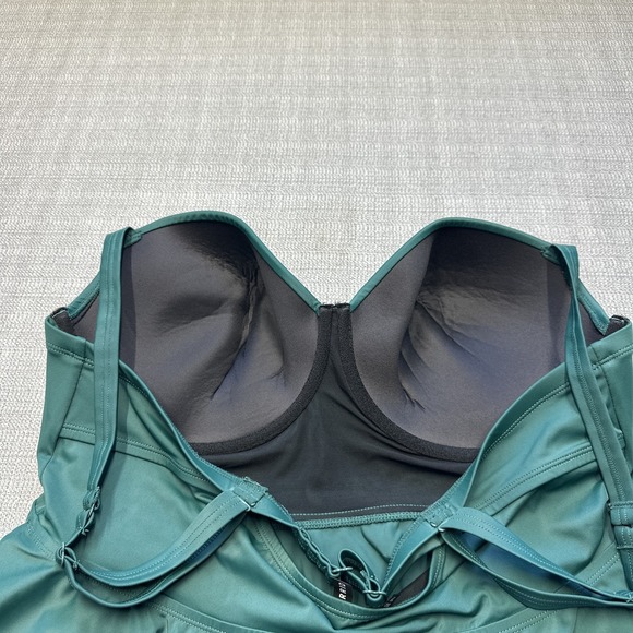 Torrid Tankini Swimsuit Top‎ Womens 2XL Green Underwire Peplum Swim Plus Size - Picture 5 of 11